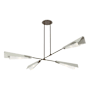 Hubbardton Forge Vertex 4 Light 92" Wide Linear Pendant Bronze / Sterling / White