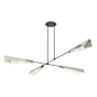 Hubbardton Forge Vertex 4 Light 92" Wide Linear Pendant Dark Smoke / Sterling / White