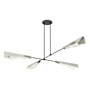 Hubbardton Forge Vertex 4 Light 92" Wide Linear Pendant Black / Sterling / White