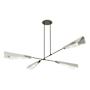 Hubbardton Forge Vertex 4 Light 92" Wide Linear Pendant Oil Rubbed Bronze / Sterling / White