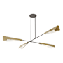 Hubbardton Forge Vertex 4 Light 92" Wide Linear Pendant Oil Rubbed Bronze / Modern Brass / White