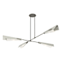 Hubbardton Forge Vertex 4 Light 92" Wide Linear Pendant Natural Iron / Sterling / White