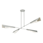 Hubbardton Forge Vertex 4 Light 92" Wide Linear Pendant Vintage Platinum / White