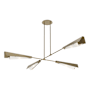Hubbardton Forge Vertex 4 Light 92" Wide Linear Pendant Soft Gold / White