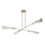 Hubbardton Forge Vertex 4 Light 92" Wide Linear Pendant Soft Gold / Sterling / White