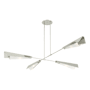 Hubbardton Forge Vertex 4 Light 92" Wide Linear Pendant Sterling / White