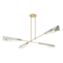 Hubbardton Forge Vertex 4 Light 92" Wide Linear Pendant Modern Brass / Sterling / White