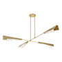 Hubbardton Forge Vertex 4 Light 92" Wide Linear Pendant Modern Brass / White
