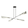 Hubbardton Forge Vertex 4 Light 92" Wide Linear Pendant Ink / Sterling / White