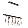 Hubbardton Forge York 52" Wide LED Linear Chandelier Polished Nickel / British Brown / Black / Clear