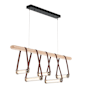 Hubbardton Forge York 52" Wide LED Linear Chandelier Polished Nickel / British Brown / Maple / Clear