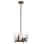 Hubbardton Forge Arc 4 Light 14" Wide Taper Candle Style Chandelier Bronze
