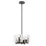 Hubbardton Forge Arc 4 Light 14" Wide Taper Candle Style Chandelier Dark Smoke
