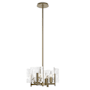 Hubbardton Forge Arc 4 Light 14" Wide Taper Candle Style Chandelier Soft Gold