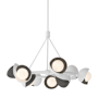 Hubbardton Forge Brooklyn 9 Light 32" Wide Pendant White / Natural Iron