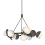 Hubbardton Forge Brooklyn 9 Light 32" Wide Pendant Dark Smoke / White