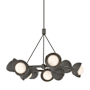 Hubbardton Forge Brooklyn 9 Light 32" Wide Pendant Dark Smoke / Natural Iron