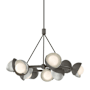 Hubbardton Forge Brooklyn 9 Light 32" Wide Pendant Dark Smoke / Sterling