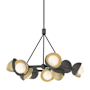 Hubbardton Forge Brooklyn 9 Light 32" Wide Pendant Natural Iron / Modern Brass