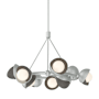 Hubbardton Forge Brooklyn 9 Light 32" Wide Pendant Vintage Platinum / Dark Smoke