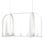 Hubbardton Forge Triomphe 9 Light 41" Wide Linear Pendant White / Frosted