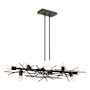 Hubbardton Forge Brindille 8 Light 54" Wide LED Abstract Linear Pendant Bronze