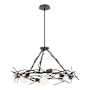 Hubbardton Forge Brindille 6 Light 37" Wide LED Abstract Pendant Dark Smoke
