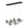 Hubbardton Forge Tura 7 Light 54" Wide Linear Pendant Black / Clear