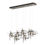 Hubbardton Forge Tura 7 Light 54" Wide Linear Pendant Oil Rubbed Bronze / Clear