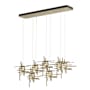 Hubbardton Forge Tura 7 Light 54" Wide Linear Pendant Soft Gold / Clear