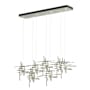 Hubbardton Forge Tura 7 Light 54" Wide Linear Pendant Sterling / Clear