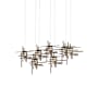 Hubbardton Forge Tura 7 Light 54" Wide Linear Pendant Bronze