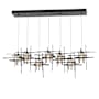 Hubbardton Forge Tura 7 Light 54" Wide Linear Pendant Dark Smoke