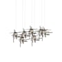 Hubbardton Forge Tura 7 Light 54" Wide Linear Pendant Oil Rubbed Bronze