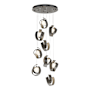 Hubbardton Forge Riza 9 Light 22" Wide Multi Light Pendant Dark Smoke / Opal