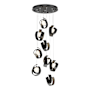 Hubbardton Forge Riza 9 Light 22" Wide Multi Light Pendant Black / Opal
