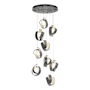 Hubbardton Forge Riza 9 Light 22" Wide Multi Light Pendant Natural Iron / Opal