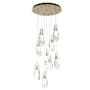 Hubbardton Forge Luma 9 Light 21" Wide Multi Light Pendant Soft Gold / Clear