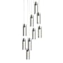 Hubbardton Forge Exos Glass 9 Light 21" Wide Suspension Multi Light Pendant Black / Clear