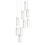 Hubbardton Forge Exos Glass 9 Light 21" Wide Suspension Multi Light Pendant Vintage Platinum / Opal