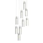 Hubbardton Forge Exos Glass 9 Light 21" Wide Suspension Multi Light Pendant Vintage Platinum / Clear