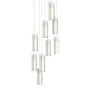 Hubbardton Forge Exos Glass 9 Light 21" Wide Suspension Multi Light Pendant Sterling / Opal