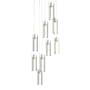 Hubbardton Forge Exos Glass 9 Light 21" Wide Suspension Multi Light Pendant Sterling / Clear