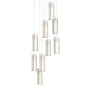 Hubbardton Forge Exos Glass 9 Light 21" Wide Suspension Multi Light Pendant Modern Brass / Opal