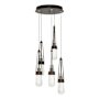 Hubbardton Forge Link 5 Light 13" Wide Multi Light Pendant Bronze / Clear