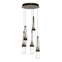 Hubbardton Forge Link 5 Light 13" Wide Multi Light Pendant Bronze / Clear / White