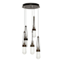 Hubbardton Forge Link 5 Light 13" Wide Multi Light Pendant Bronze / Clear