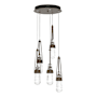 Hubbardton Forge Link 5 Light 13" Wide Multi Light Pendant Bronze / Clear / White
