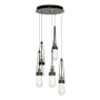 Hubbardton Forge Link 5 Light 13" Wide Multi Light Pendant Dark Smoke / Clear