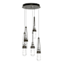 Hubbardton Forge Link 5 Light 13" Wide Multi Light Pendant Dark Smoke / Clear / White